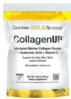 Collagen-UP-California-Gold-Nutrition-Peptides-de-collagène-marin-hydrolysé-à-l'acide-hyaluronique-et-à-la-vitamine C-Non-aromatisés